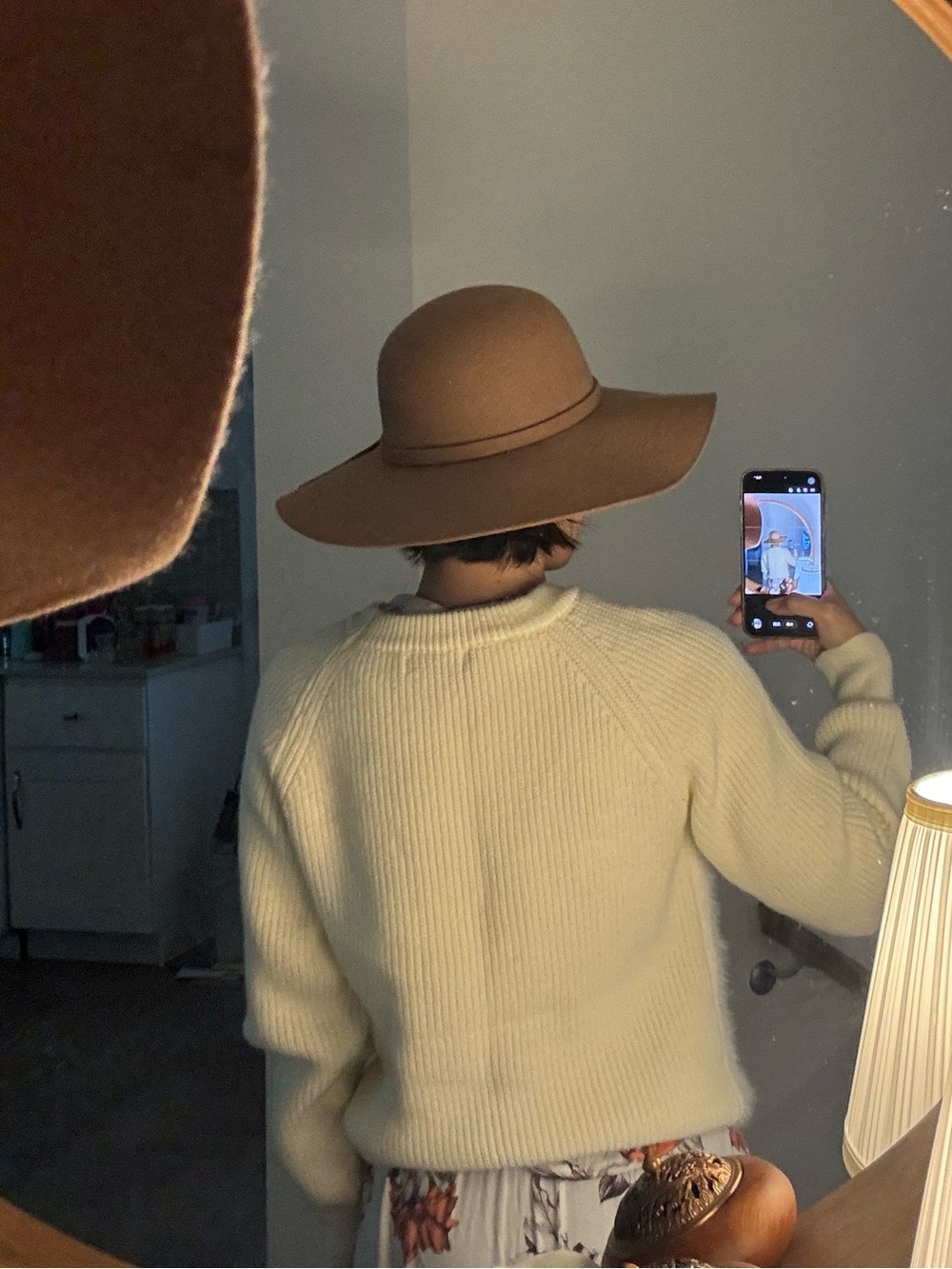 Brown Wide Brim Wool Felt Hat